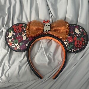 Disney Kids Halloween Pumpkin Ghost Ear Headband - Orange